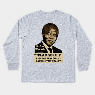 Nelson Mandela Portrait And Quote Kids Long Sleeve T-Shirt